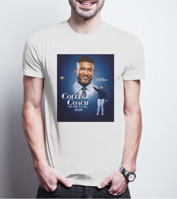 Marcus Freeman 2025 Notre Dame Fighting Irish NCMFC College Coach Of The Year T-Shirt
