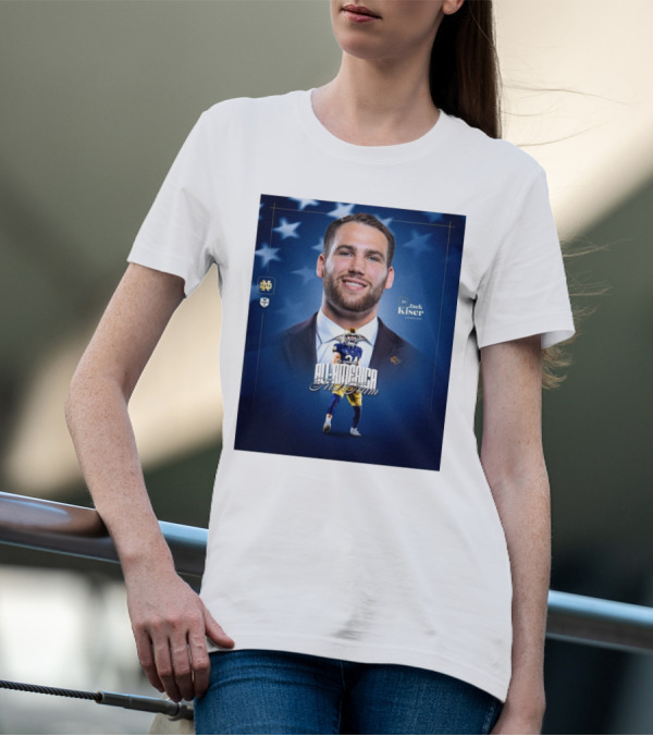 Notre Dame Football CSC Academic All-America First Team Jack Kiser Linebacker 24 Star Background T-Shirt