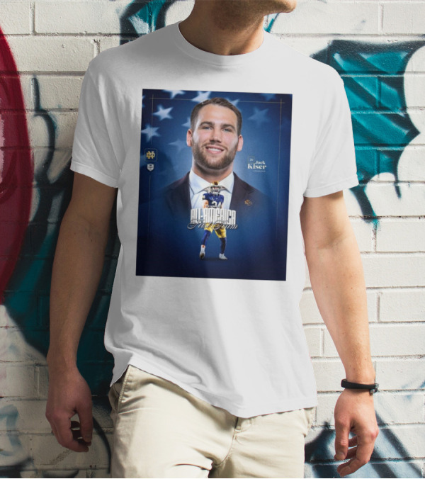 Notre Dame Football CSC Academic All-America First Team Jack Kiser Linebacker 24 Star Background T-Shirt