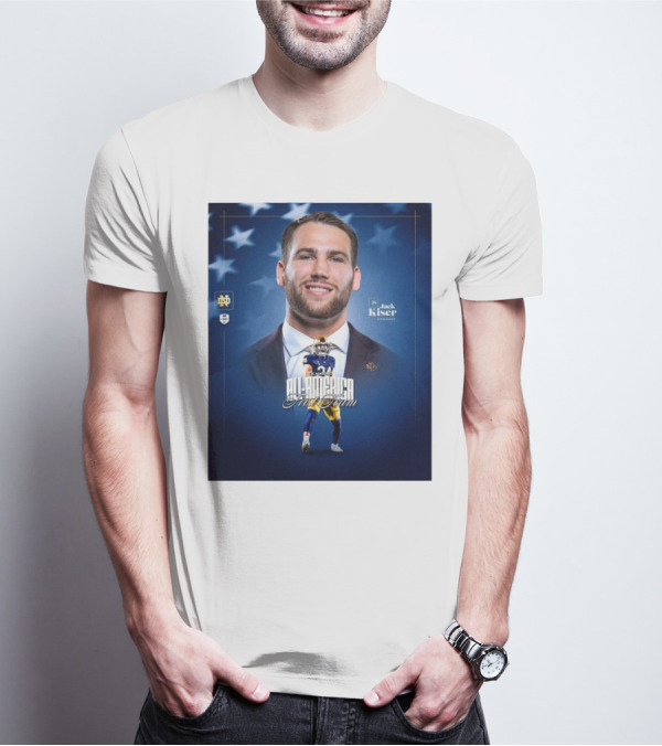 Notre Dame Football CSC Academic All-America First Team Jack Kiser Linebacker 24 Star Background T-Shirt