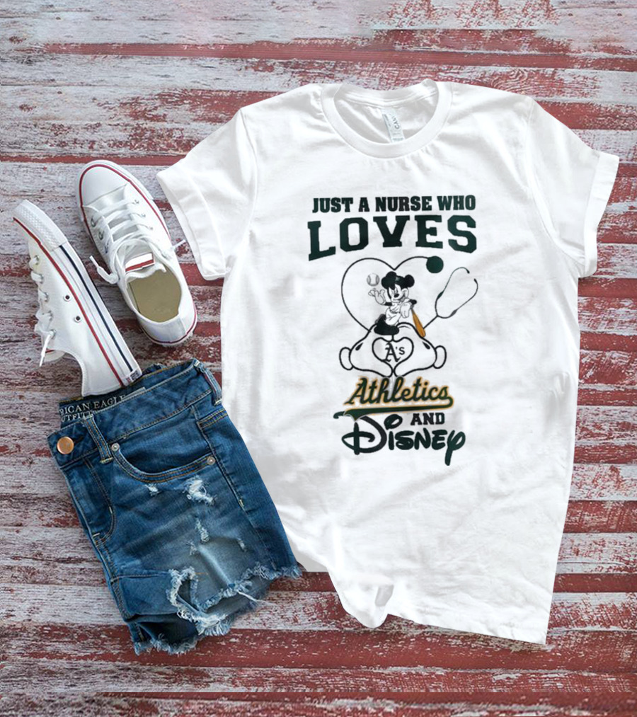 Oakland Athletics Disney Just A Nurse Who Loves Baseball 2025 T-Shirt
