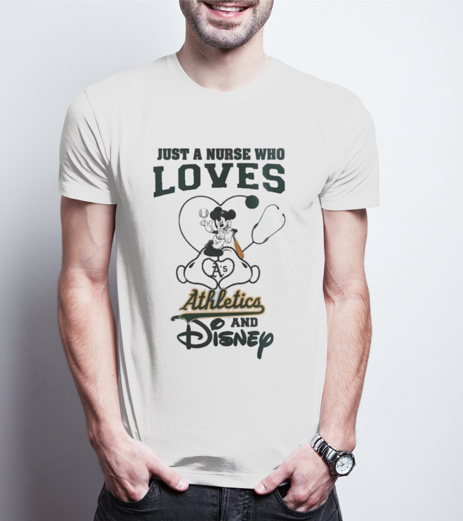 Oakland Athletics Disney Just A Nurse Who Loves Baseball 2025 T-Shirt