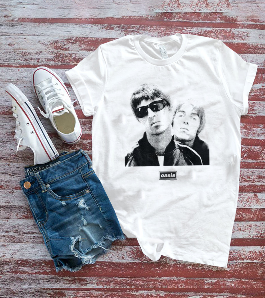 Oasis Boxed Web Exclusive Liam And Noel Gallagher Black And White T-Shirt