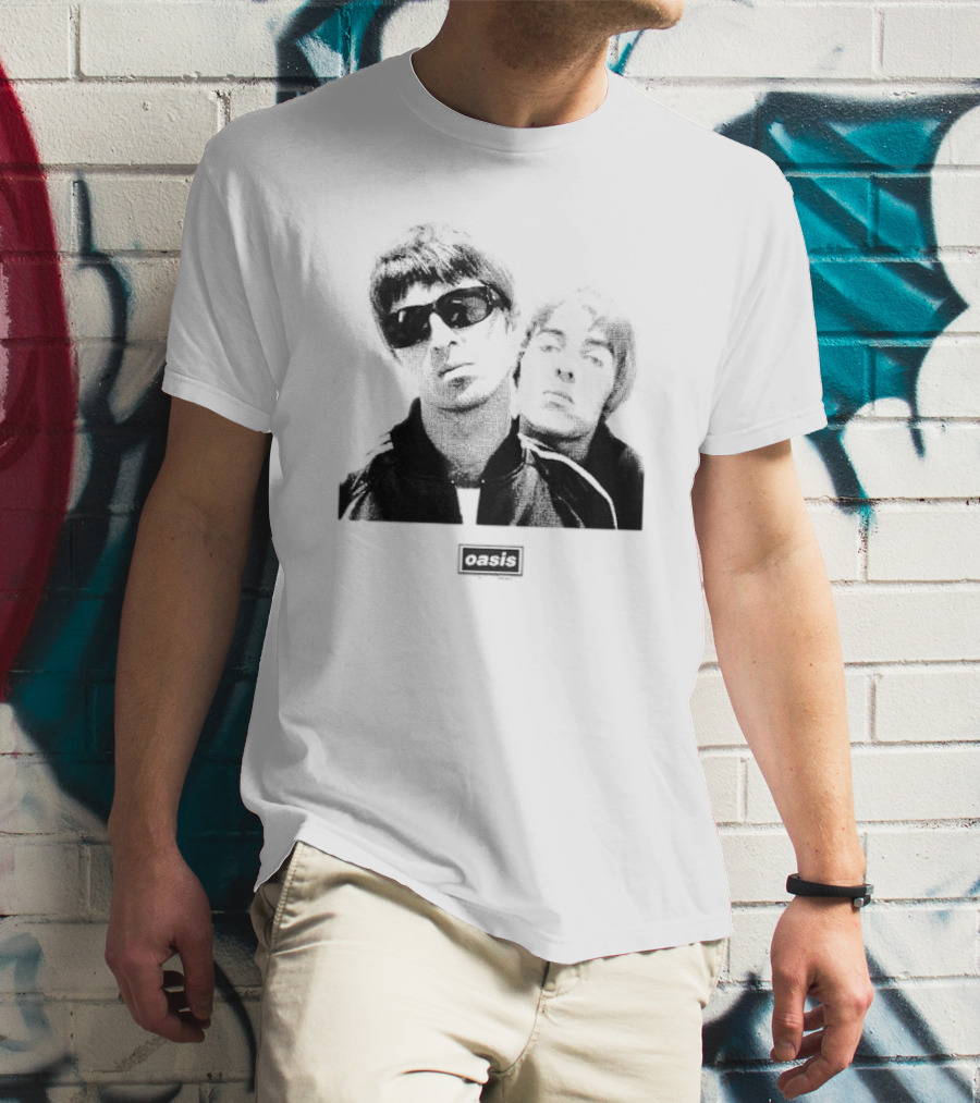 Oasis Boxed Web Exclusive Liam And Noel Gallagher Black And White T-Shirt