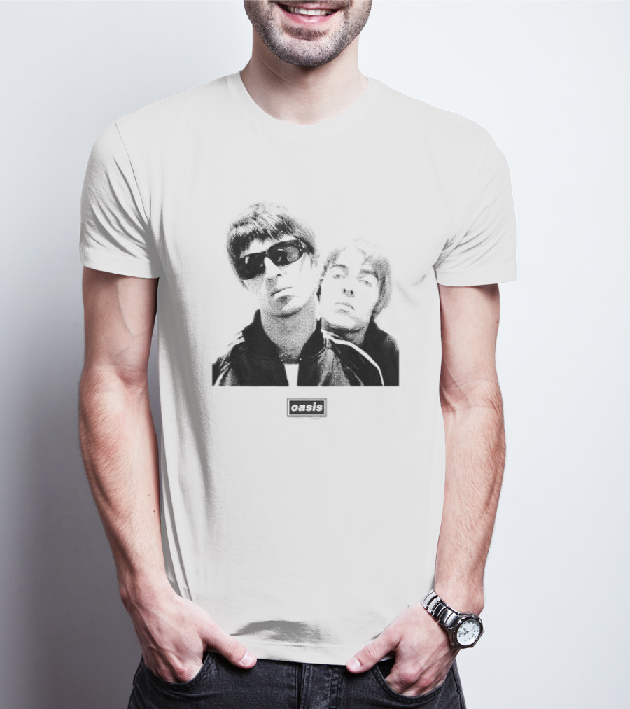 Oasis Boxed Web Exclusive Liam And Noel Gallagher Black And White T-Shirt