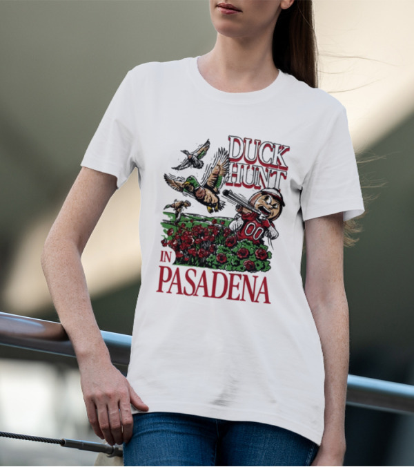 Duck Hunt In Pasadena Football Roses Retro Style T-Shirt
