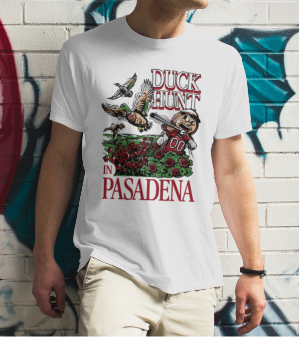 Duck Hunt In Pasadena Football Roses Retro Style T-Shirt