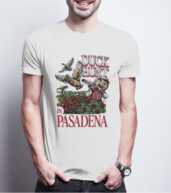 Duck Hunt In Pasadena Football Roses Retro Style T-Shirt