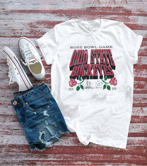 Ohio State Buckeyes Rose Bowl Game 2025 Playoff Quarterfinal Drop Shadow T-Shirt