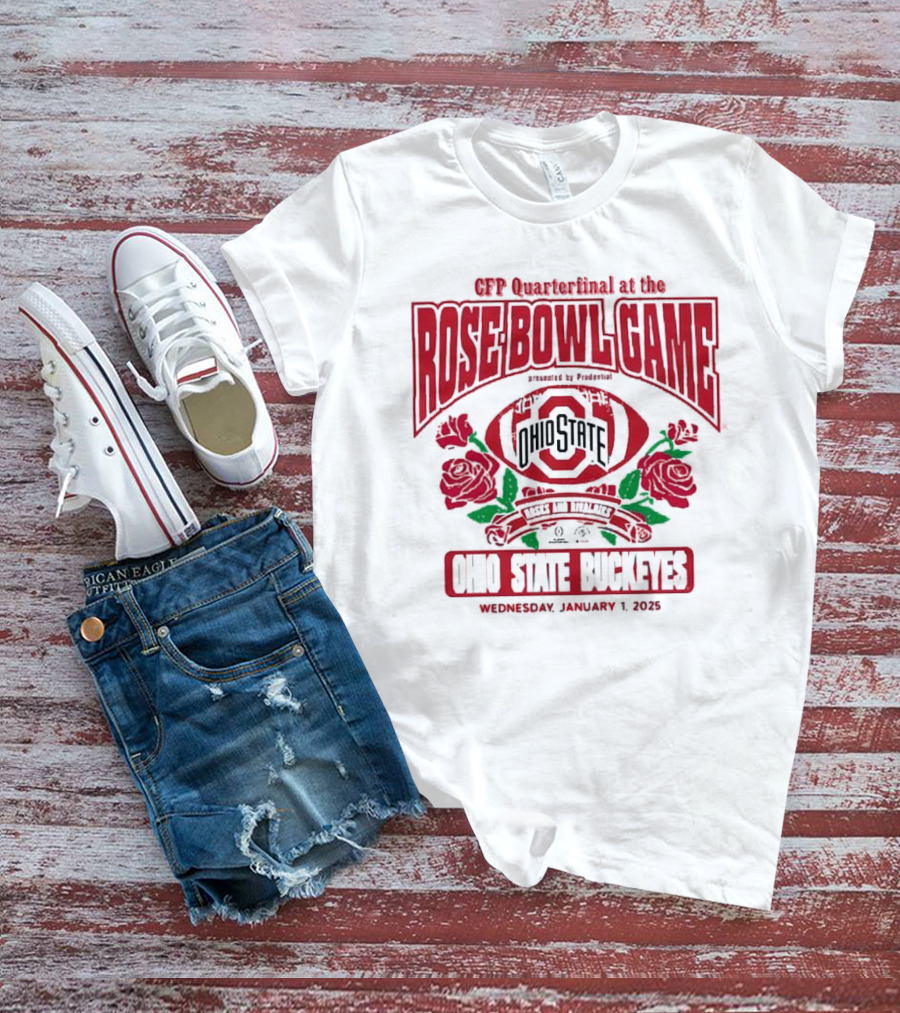Ohio State Buckeyes College Football Playoff 2025 Rose Bowl Game Wednesday January 1 Ohio State University T-Shirt