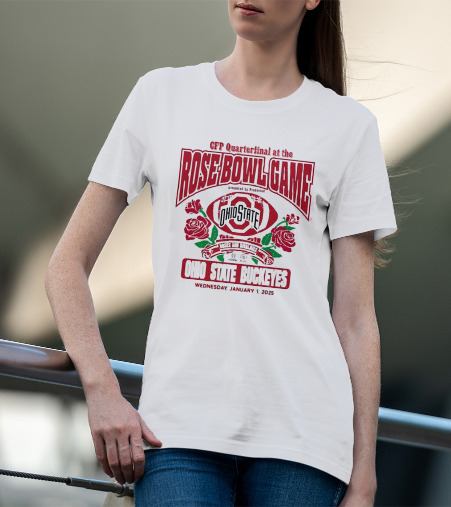 Ohio State Buckeyes College Football Playoff 2025 Rose Bowl Game Wednesday January 1 Ohio State University T-Shirt