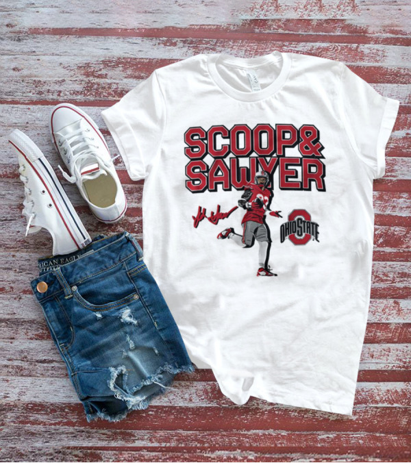Ohio State Scoop And Sawyer Jack Sawyer Signature Buckeyes Football T-Shirt