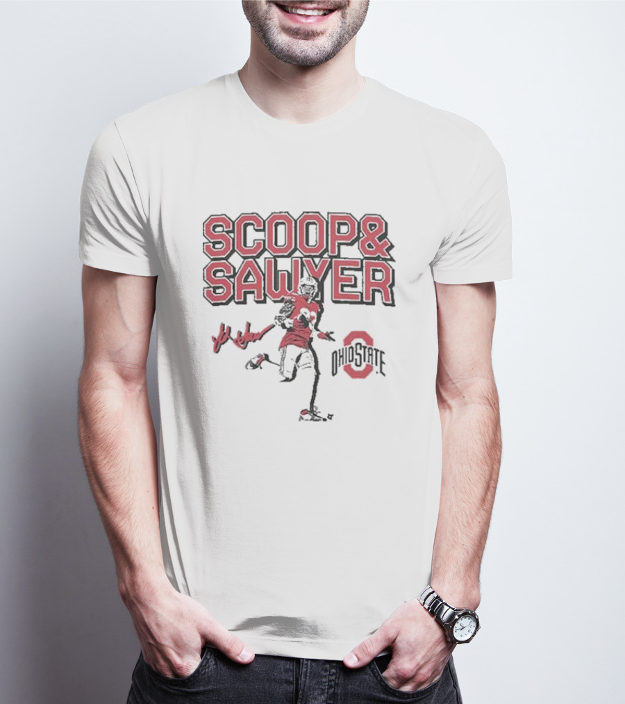 Ohio State Jack Sawyer Scoop And Sawyer Buckeyes Football T-Shirt