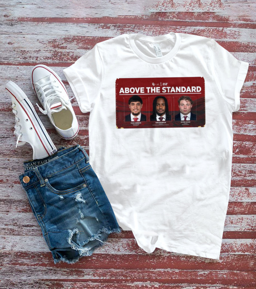 OU 212° Above The Standard Ivan Carreon Sam Franklin Peter Schuh Football T-Shirt
