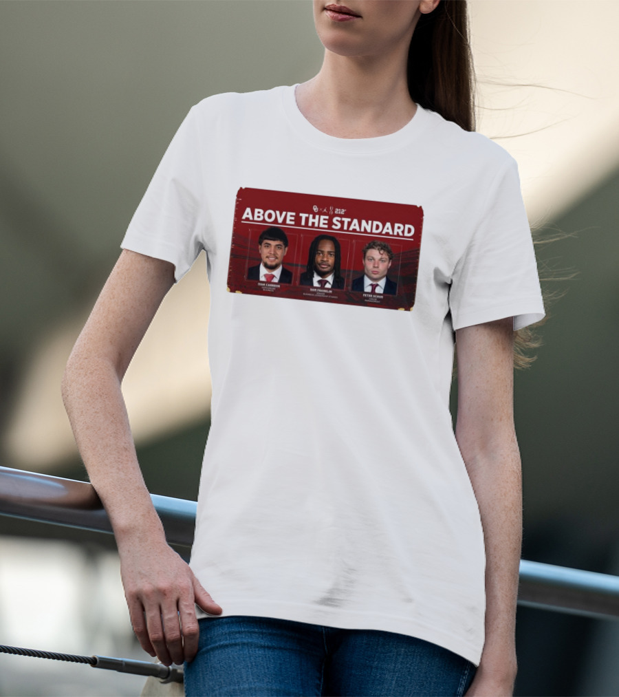 OU 212° Above The Standard Ivan Carreon Sam Franklin Peter Schuh Football T-Shirt