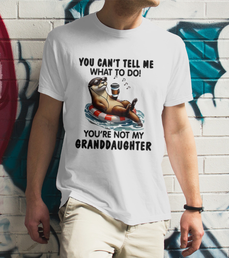 Otter You Can’t Tell Me What To Do Chill Floating On Water With Drink T-Shirt