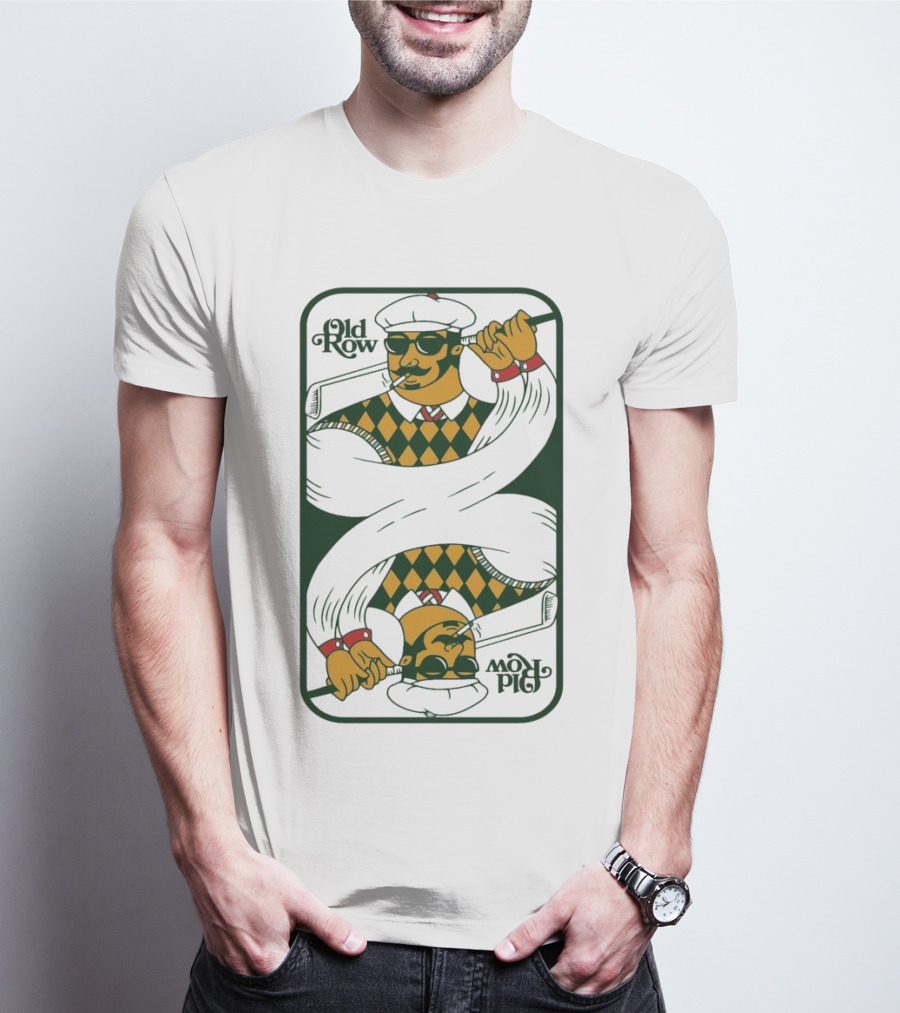 Old Row Golf Playing Card Ace Pipe Pattern T-Shirt