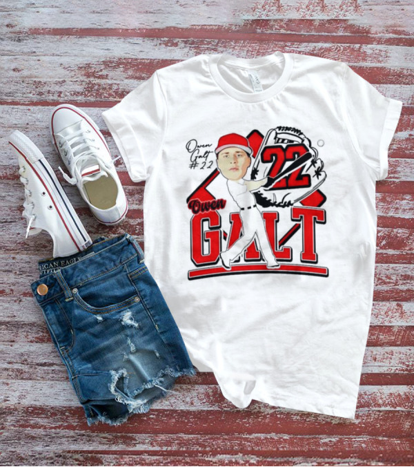 Owen Galt 22 Louisiana Ragin Cajuns Baseball Player Caricature T-Shirt