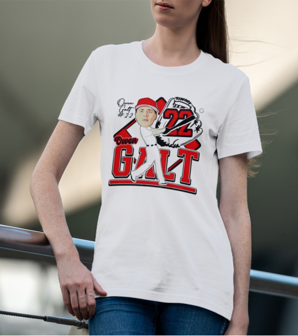 Owen Galt 22 Louisiana Ragin Cajuns Baseball Player Caricature T-Shirt