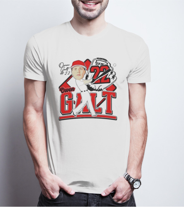 Owen Galt 22 Louisiana Ragin Cajuns Baseball Player Caricature T-Shirt