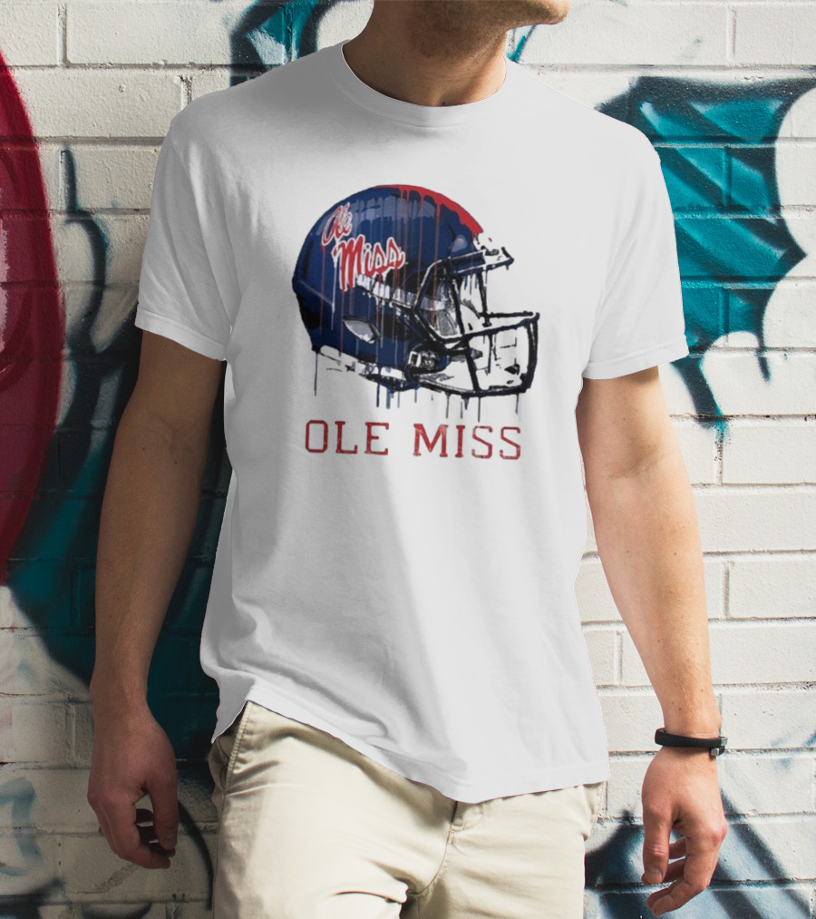 Ole Miss Dripping Football Helmet T-Shirt