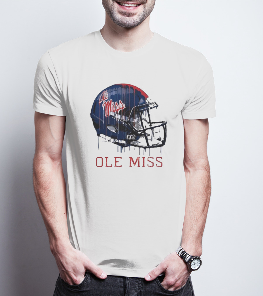 Ole Miss Dripping Football Helmet T-Shirt