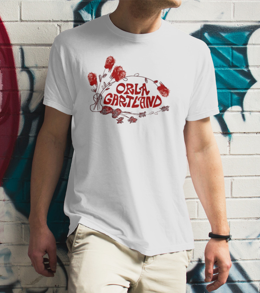 Orla Gartland Red Flower Faces And Text T-Shirt