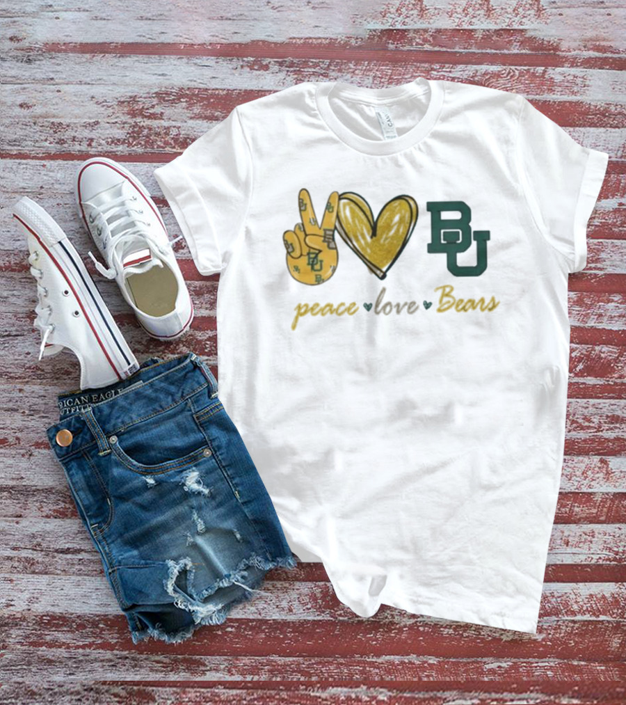 Peace Love BU Bears T-Shirt