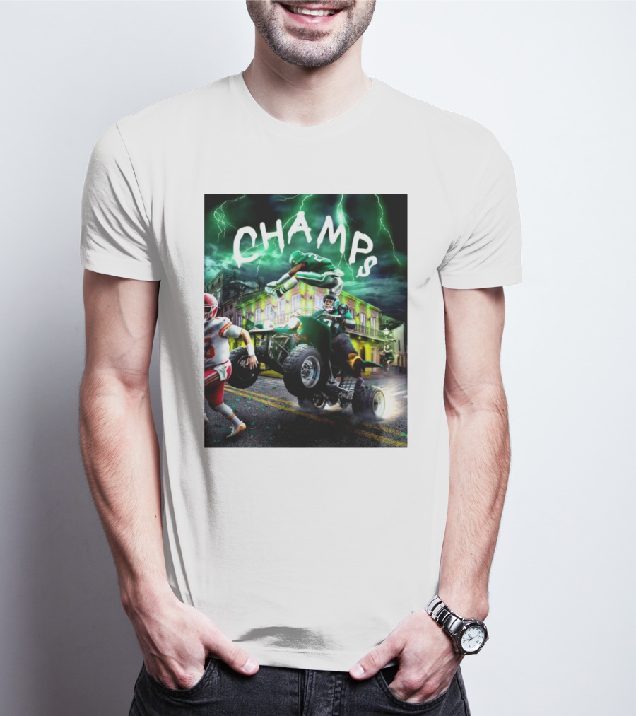 Philadelphia Eagles Champs 2024 Victory Celebration T-Shirt