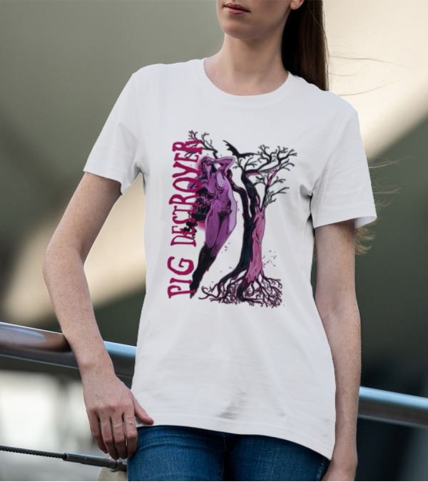Pig Destroyer The Depths Sinister Pink Woman Abstract Tree T-Shirt