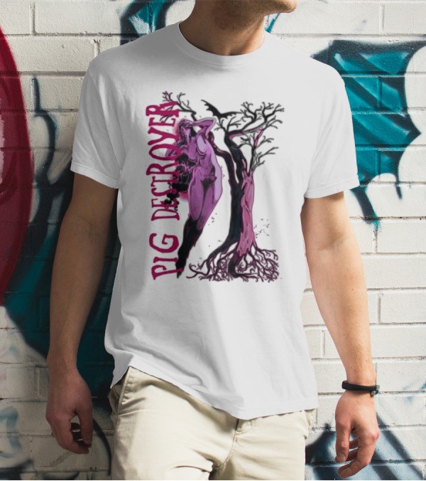 Pig Destroyer The Depths Sinister Pink Woman Abstract Tree T-Shirt