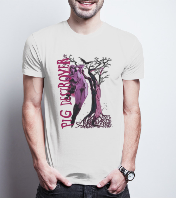 Pig Destroyer The Depths Sinister Pink Woman Abstract Tree T-Shirt