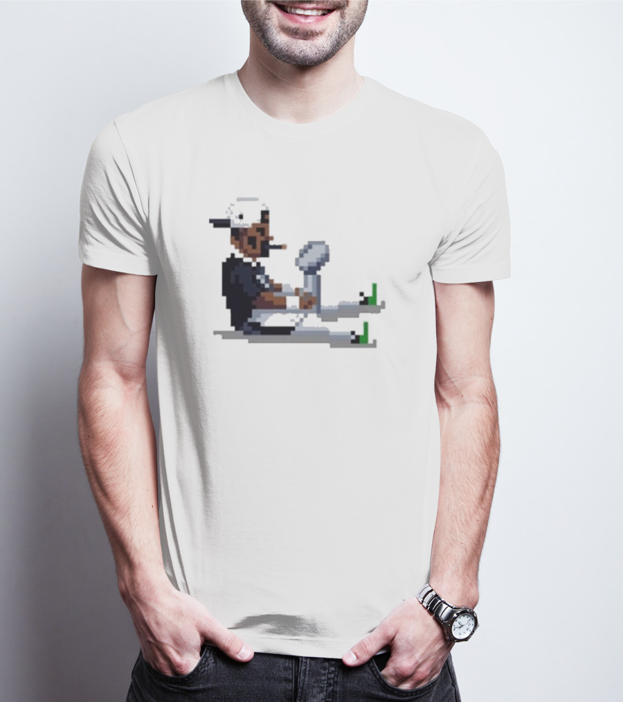 Pixel Pigkin Jalen Champs 2025 Smoking Pixel Art Character With Trophy T-Shirt