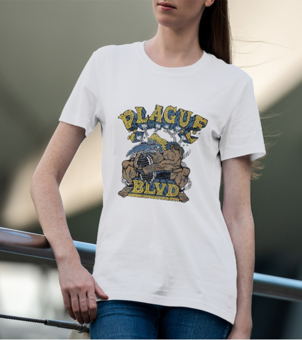 Plague Blvd Gym Boss Bodybuilder With Dumbbells T-Shirt