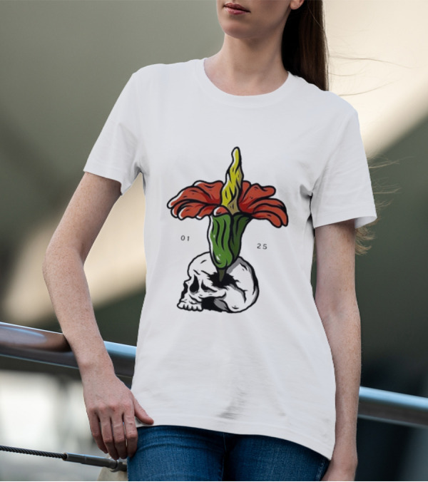 Plain Corpse Flower Skulled Candle T-Shirt