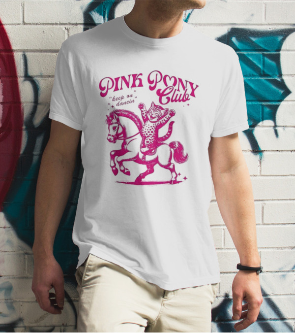 Pink Pony Club Cat Lover Disco Retro Birthday T-Shirt