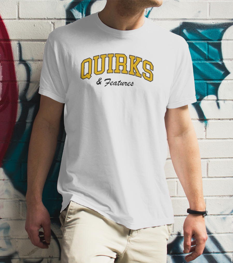 Quirks Bold Yellow Arch Text T-Shirt