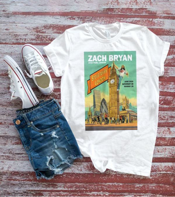 Zach Bryan Hyde Park London June 2025 Steve Takes London Saturday 28 Sunday 29 T-Shirt
