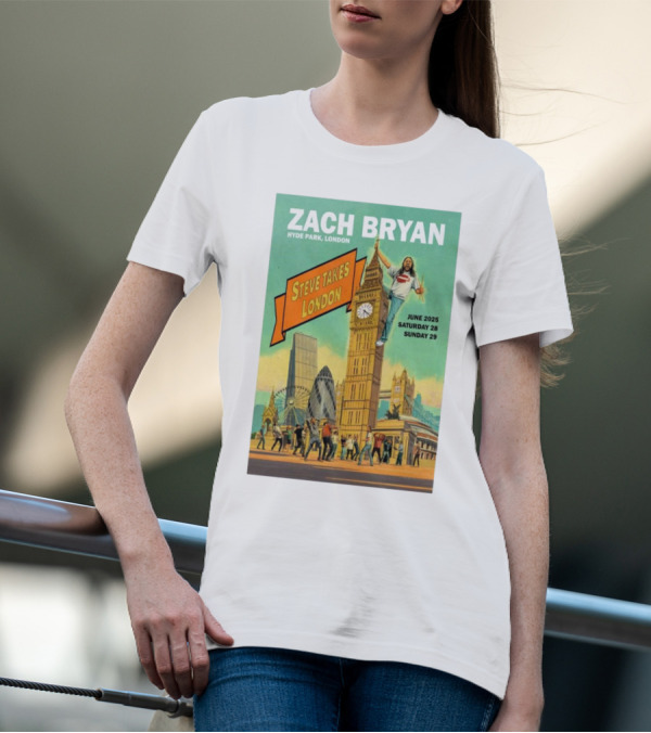 Zach Bryan Hyde Park London June 2025 Steve Takes London Saturday 28 Sunday 29 T-Shirt