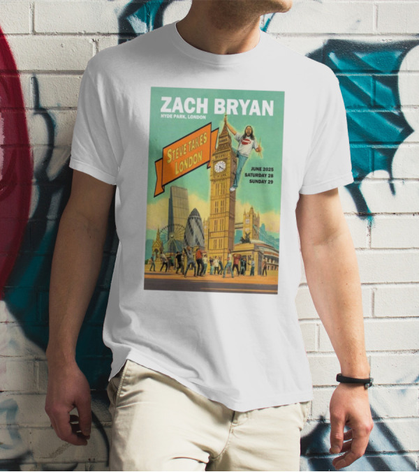 Zach Bryan Hyde Park London June 2025 Steve Takes London Saturday 28 Sunday 29 T-Shirt