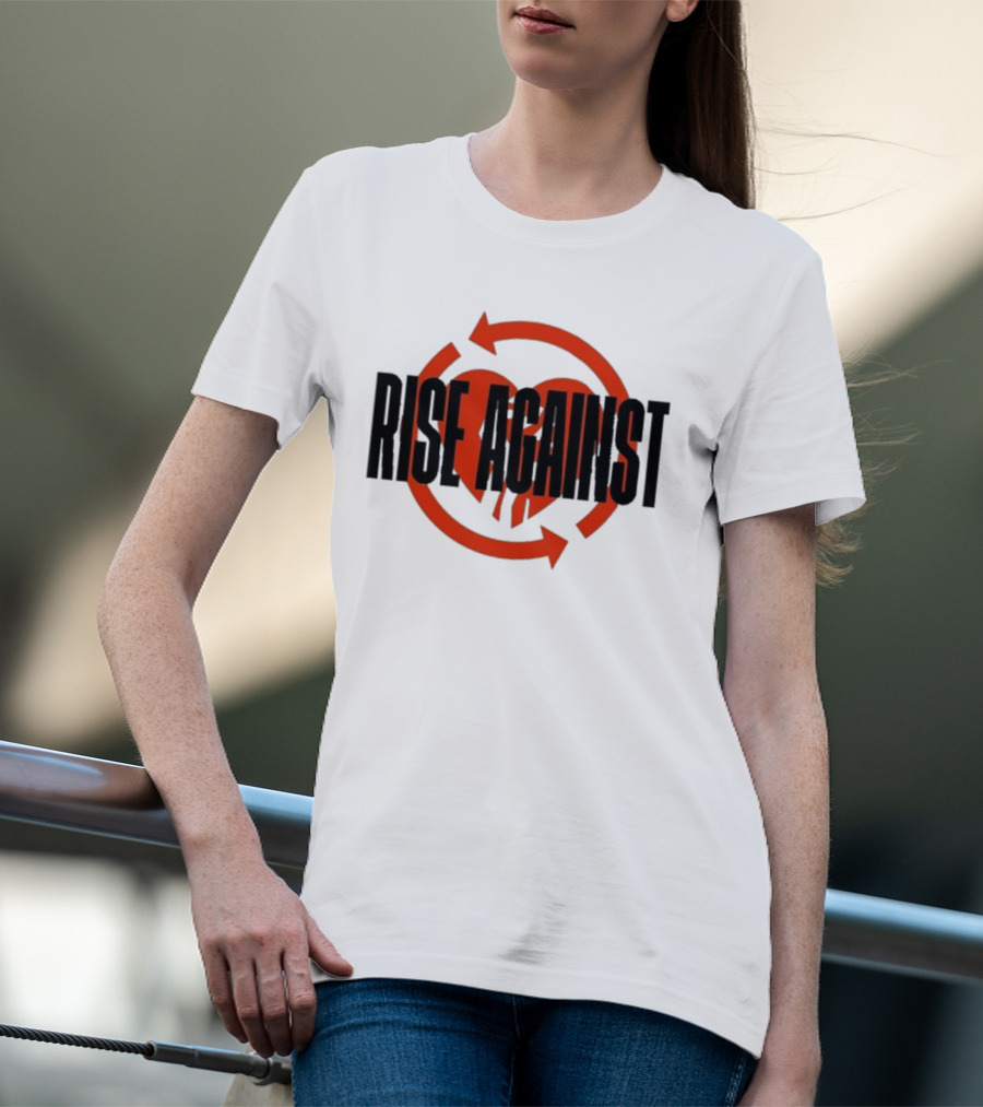 Rise Against Red Heart Fist Arrow Emblem T-Shirt