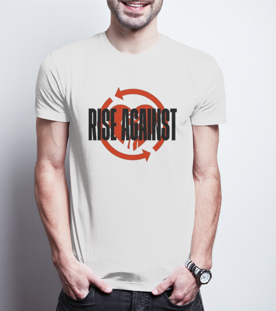 Rise Against Red Heart Fist Arrow Emblem T-Shirt