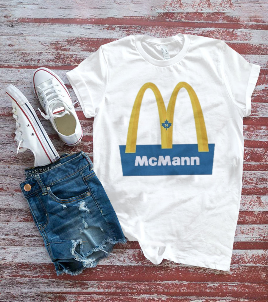 McMann 74 Maple Leaf Blue And Yellow Arches T-Shirt