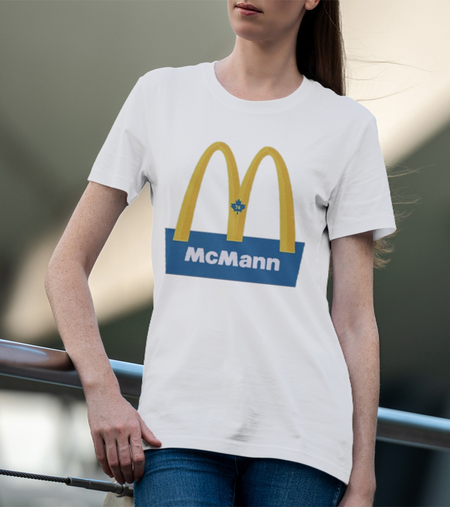 McMann 74 Maple Leaf Blue And Yellow Arches T-Shirt
