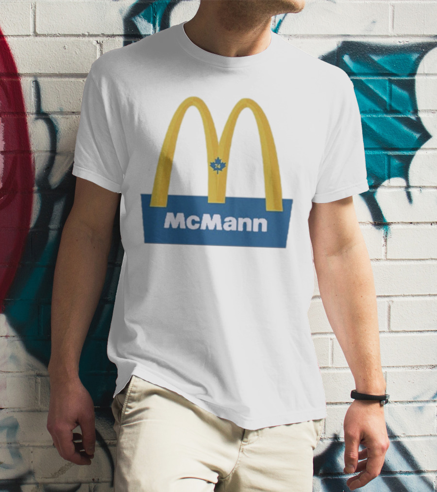 McMann 74 Maple Leaf Blue And Yellow Arches T-Shirt