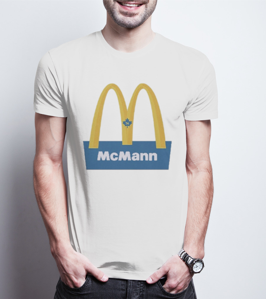 McMann 74 Maple Leaf Blue And Yellow Arches T-Shirt