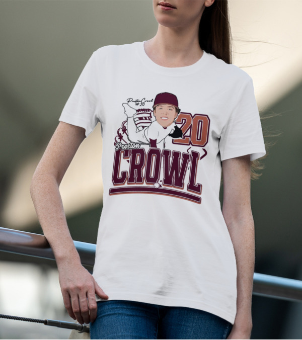 Preston Crowl Baseball 2025 Pitcher Number 20 T-Shirt