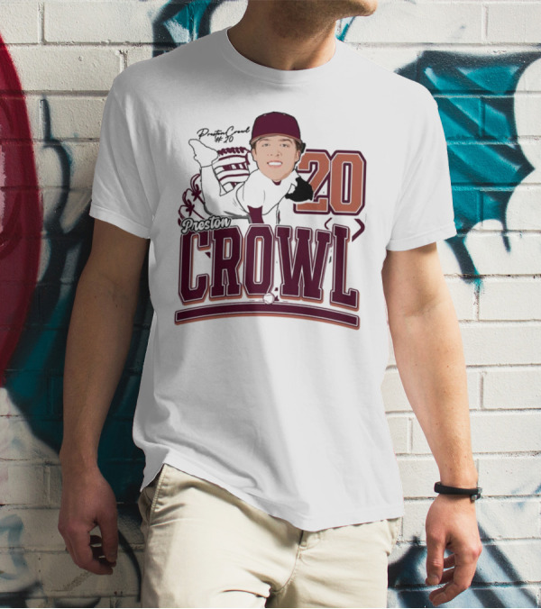Preston Crowl Baseball 2025 Pitcher Number 20 T-Shirt
