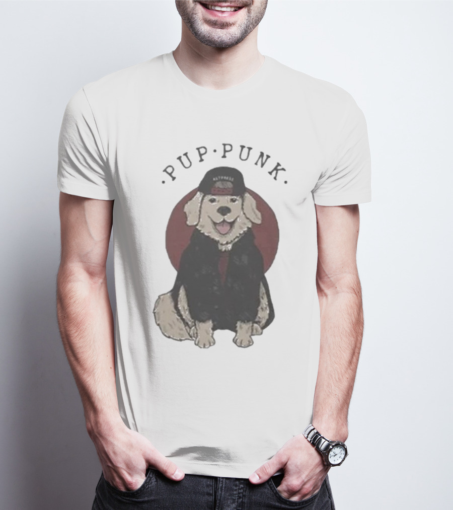 Pup Punk Funny Dog Hat Trick Adorable Canine Style T-Shirt
