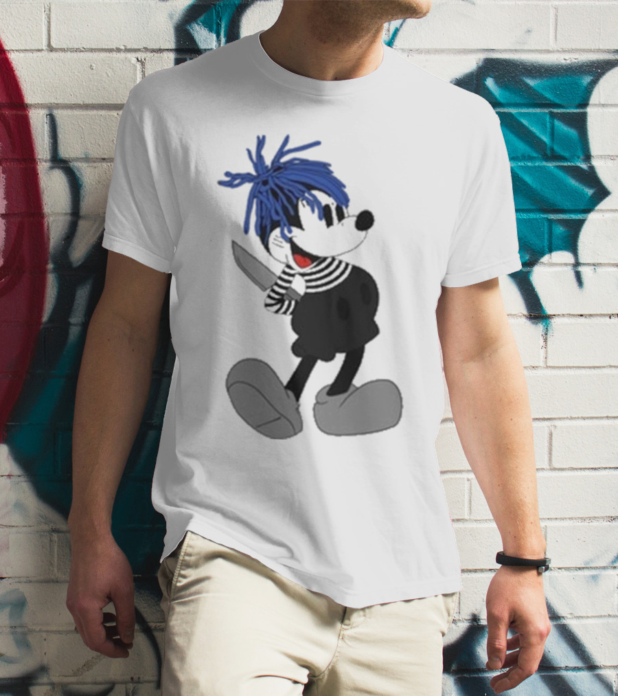 Revenge X Sad Knife Character With Blue Hair And Red Eyes T-Shirt